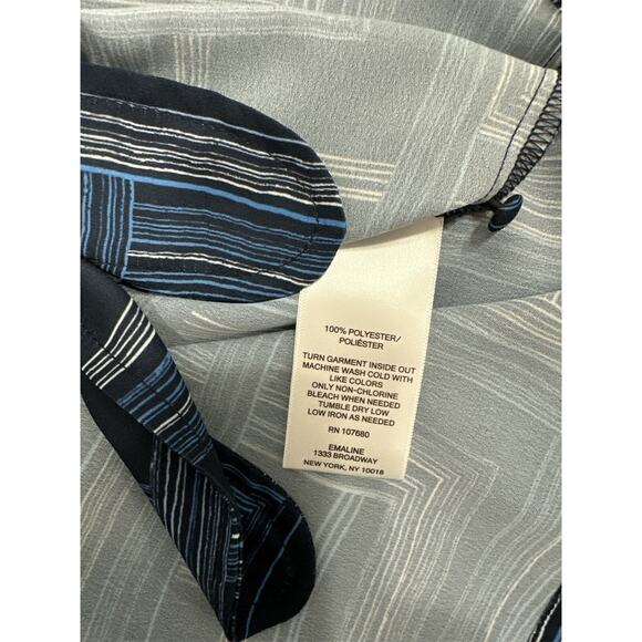 Emaline Womens Blouse Tie Front Button-Down Long‎ Sleeve Size XL - Picture 7 of 9